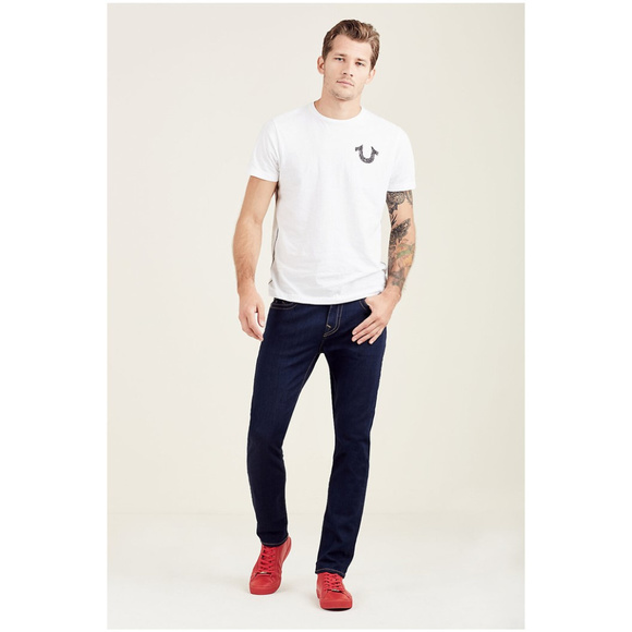 True Religion Men's Shoestring Horseshoe Logo Tee T-Shirt in White - Picture 3 of 3